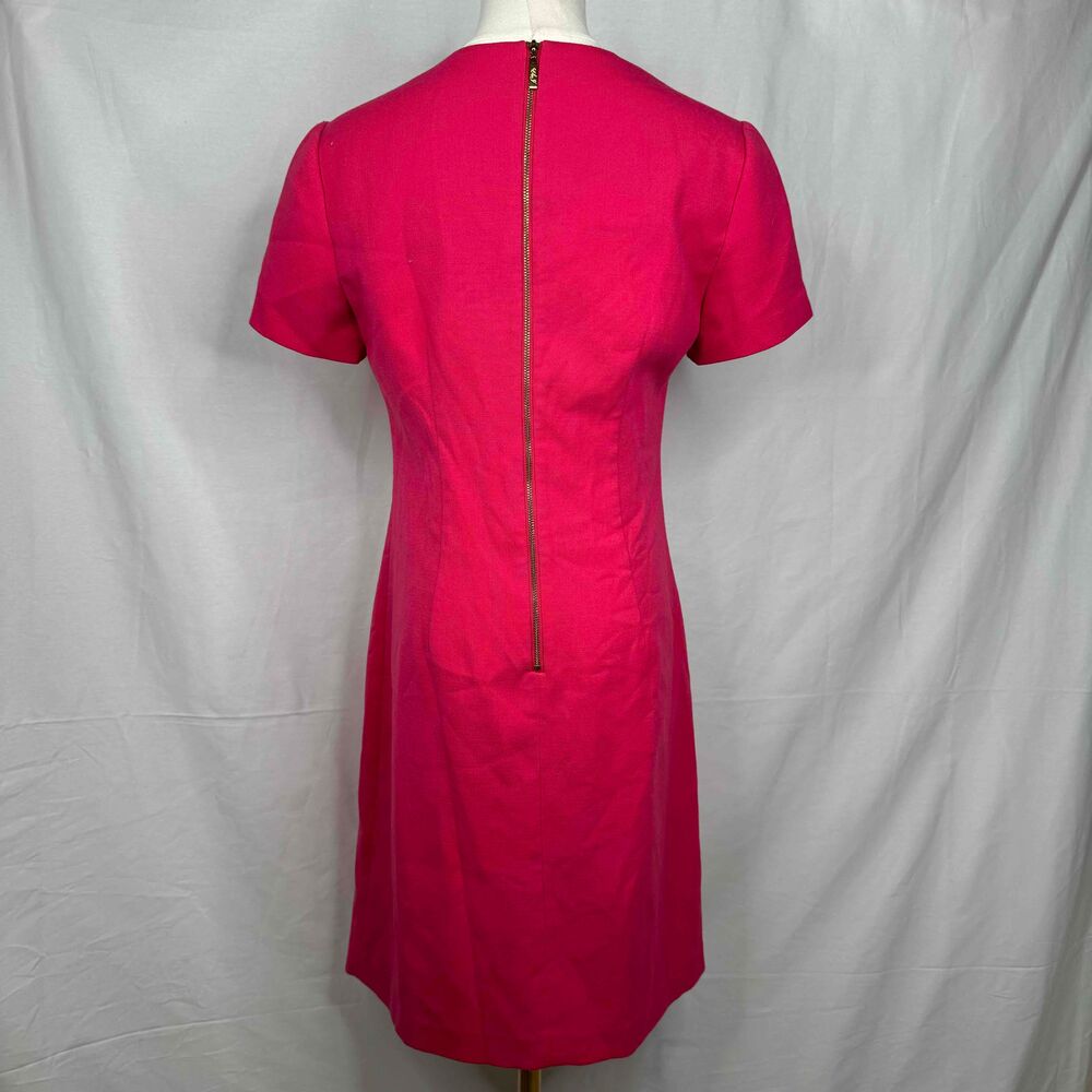 Eliza J Pink Short Dress Pink Sz 6 Round Neck Preppy Professional Barbie Spring - Picture 4 of 15